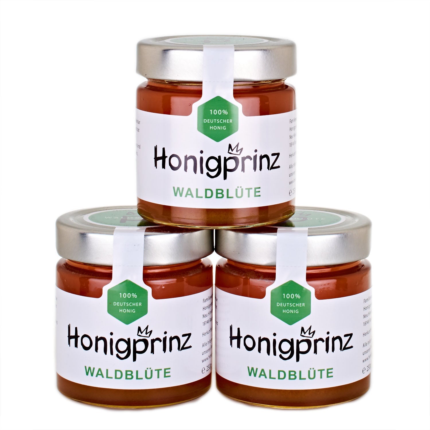 Waldblütenhonig Set 3x250g frontal Deutscher Honig