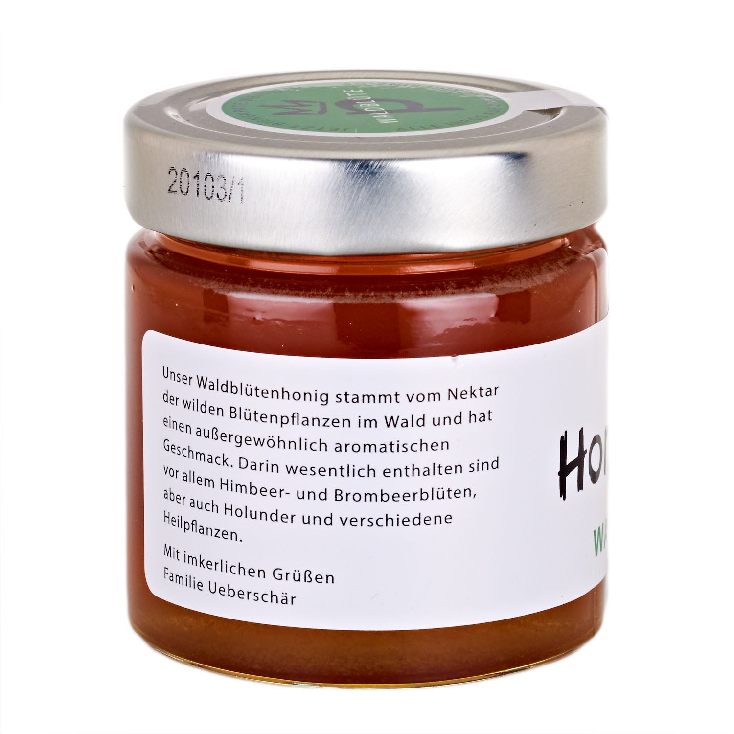 Waldblütenhonig 250g seitlich Deutscher Honig