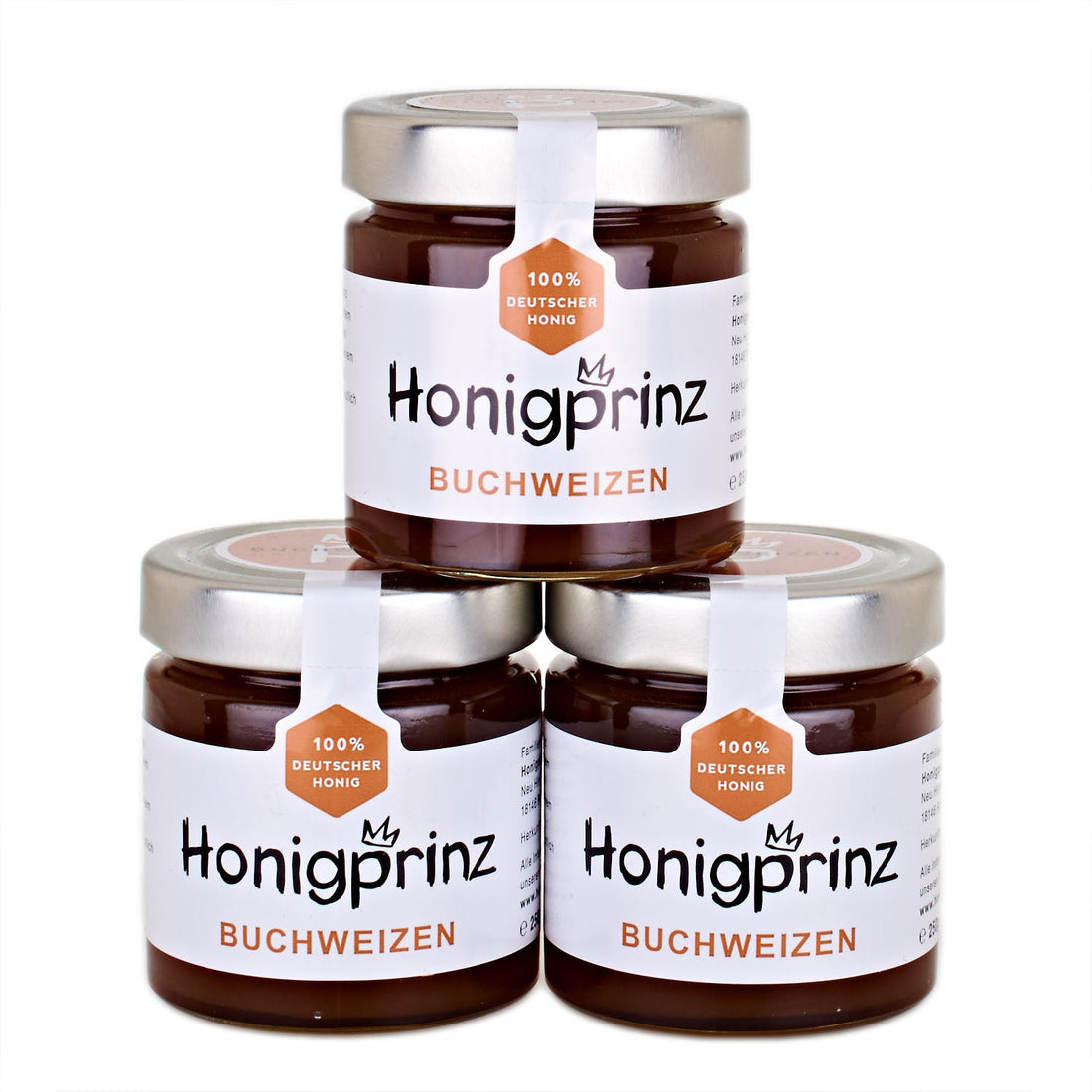 Buchweizenhonig Set 3x 250g Deutscher Honig frontal