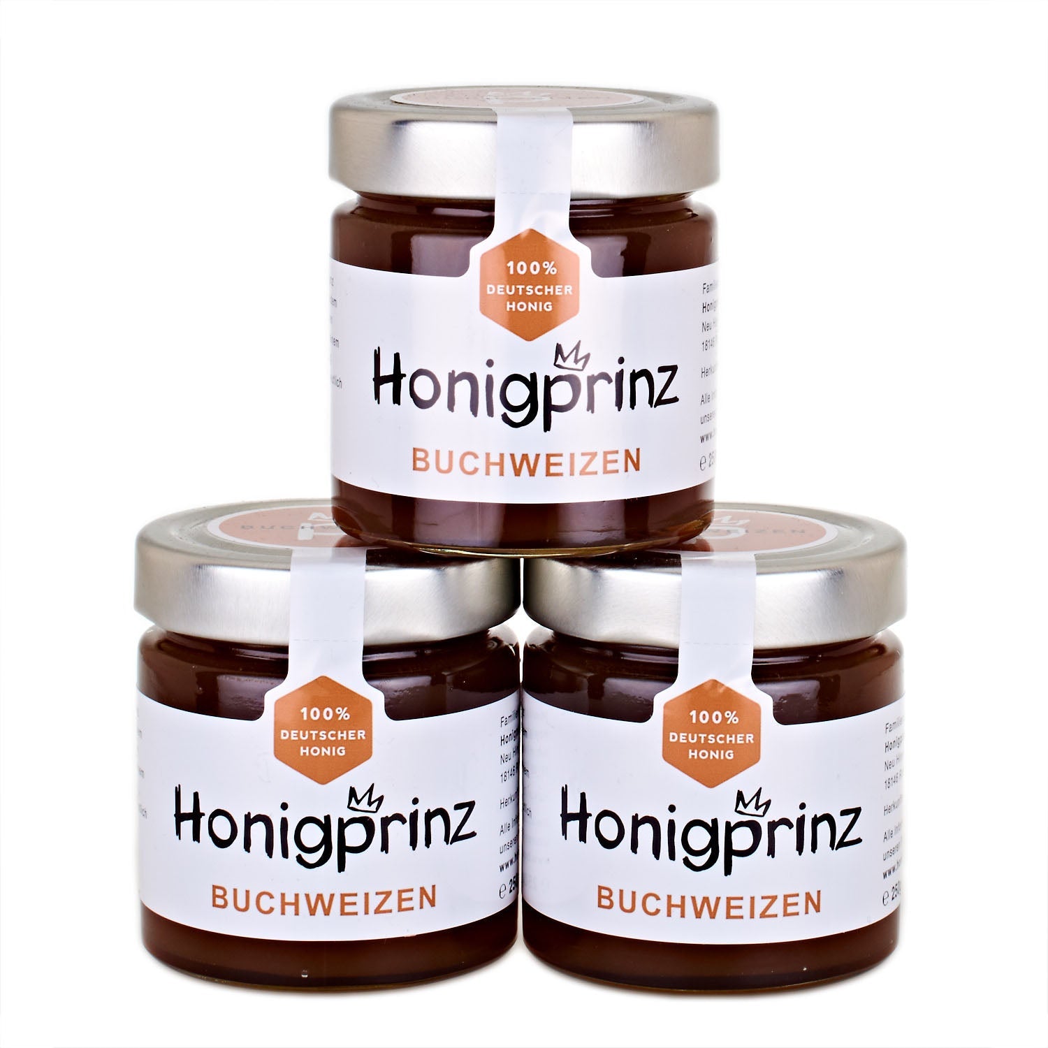Buchweizenhonig Set 3x 250g Deutscher Honig frontal