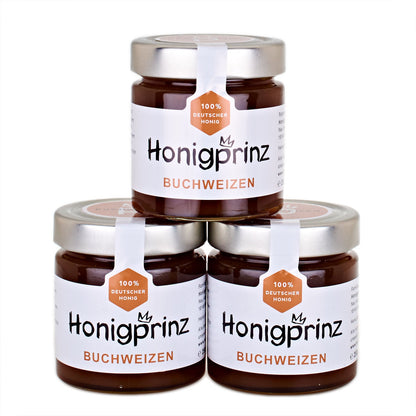 Buchweizenhonig Set 3x 250g Deutscher Honig frontal