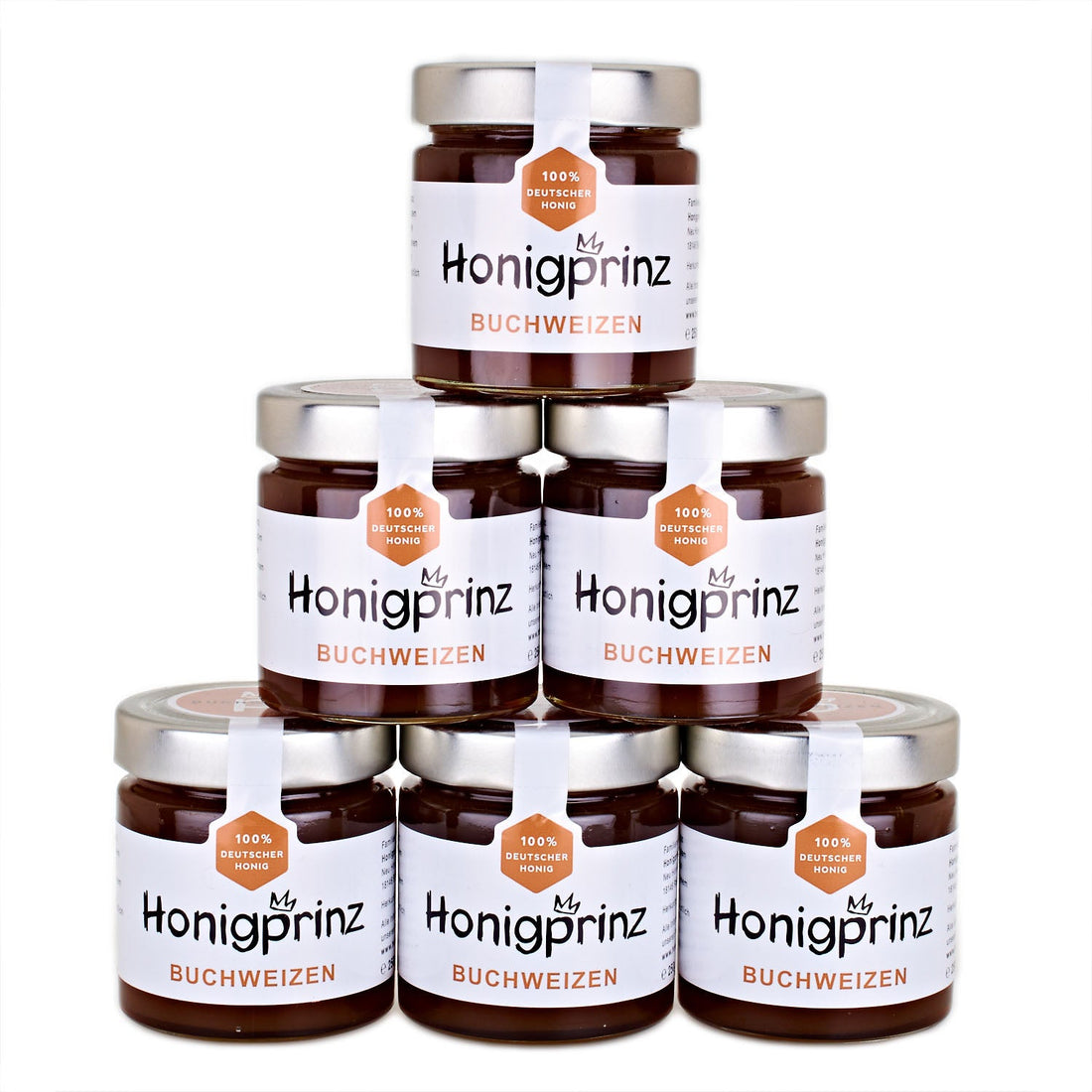 Buchweizenhonig Set 6x 250g frontal Deutscher Honig 