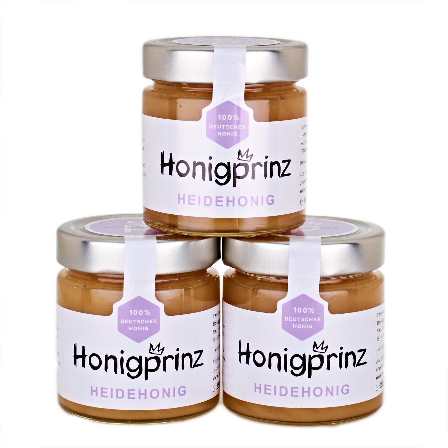 Heidehonig Set 3x 250g frontal Deutscher Honig