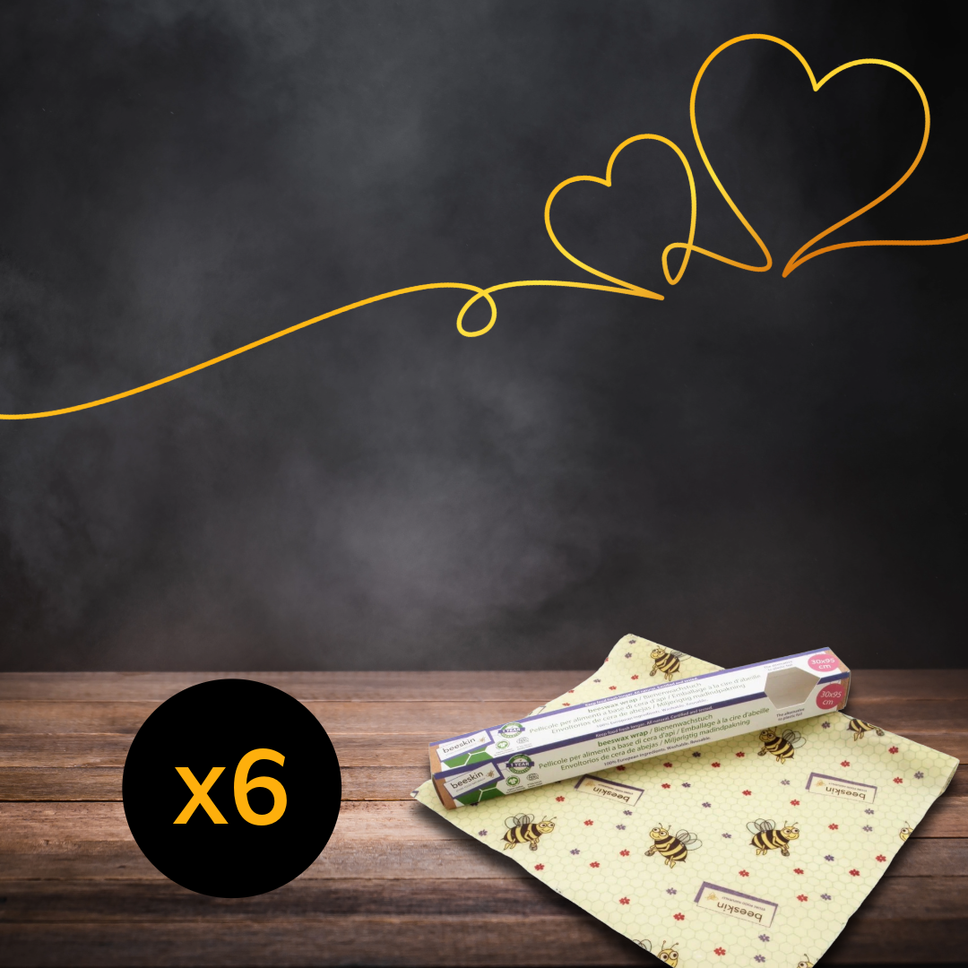 6x beeskin Bienenwachstuch Rolle 30x95cm