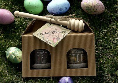 Geschenkset – 2x Tee mit Honiglöffel und Grußkarte - Honigprinz